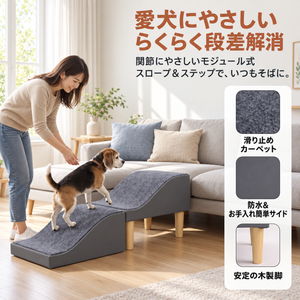 波型階段ステップ ソファ・ベッド添え室内スロープ